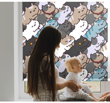 Stores pour enfants sticker de sommeil de chats mignons - TenStickers