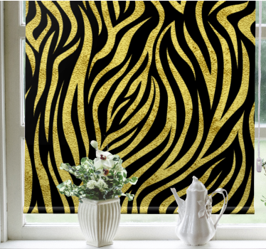 Toile fenêtre animal imprimé tigre jaune stylisé - TenStickers