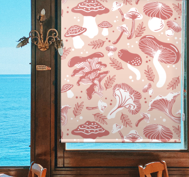 Toile fenêtre fleurs et plantes motif varié de champignons - TenStickers