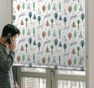 Toile fenêtre animal motif de créatures des bois - TenStickers
