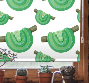 Toile fenêtre animal motif serpent vert - TenStickers