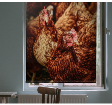 Toile fenêtre animal poulets de ferme rustiques - TenStickers
