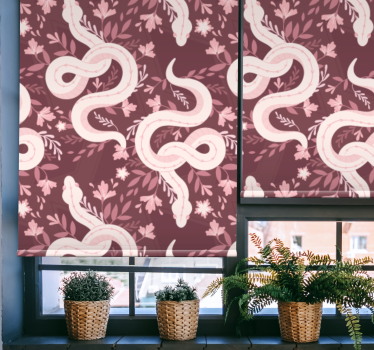 Toile fenêtre animal serpents enroulés floraux - TenStickers