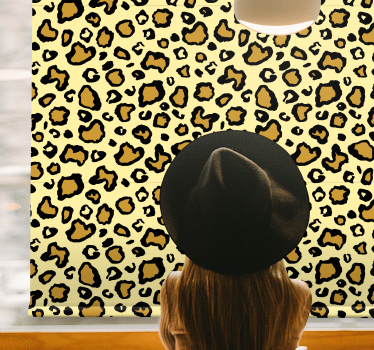Toile fenêtre animal thème tacheté de léopard - TenStickers