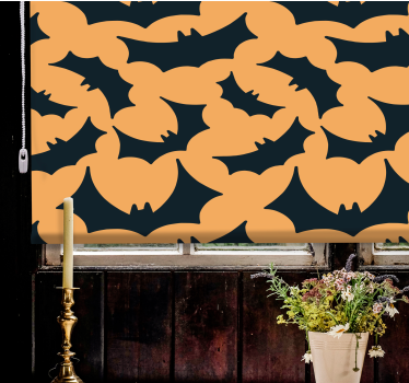 Toile fenêtre animaux modèle de silhouette de chauve-souris - TenStickers