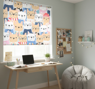 Toile fenêtre chambre adolescent chiots mignons - TenStickers