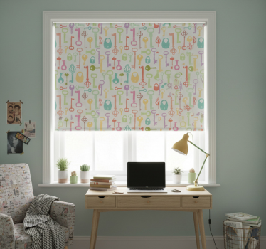 Toile fenêtre chambre adolescent clés colorées - TenStickers