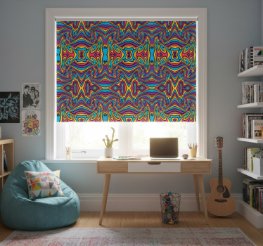 Toile fenêtre chambre adolescent couleurs vives lignes fun - TenStickers