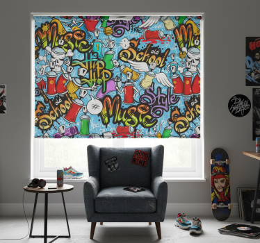 Toile fenêtre chambre adolescent culture hip-hop urbaine - TenStickers