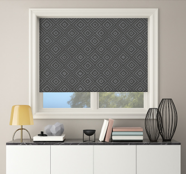 Toile fenêtre chambre adolescent diamant gris géométrique - TenStickers