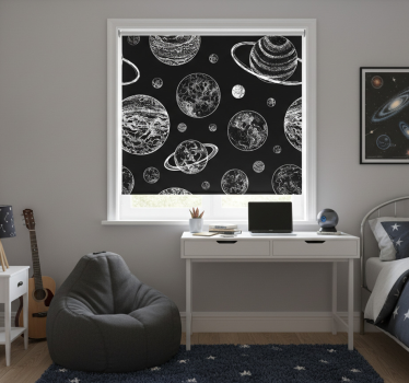 Toile fenêtre chambre adolescent espace noir et blanc - TenStickers