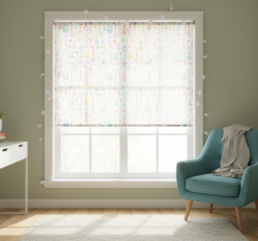 Toile fenêtre chambre adolescent motif clé - TenStickers