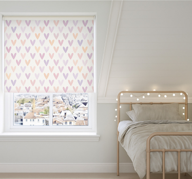 Toile fenêtre chambre adolescent motif coeur pastel - TenStickers