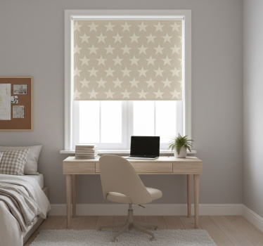 Toile fenêtre chambre adolescent motif étoiles beige - TenStickers