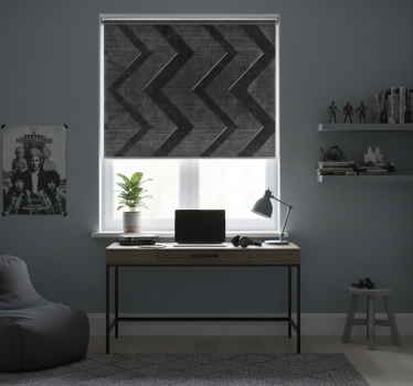 Toile fenêtre chambre adolescent rayures acier noir - TenStickers