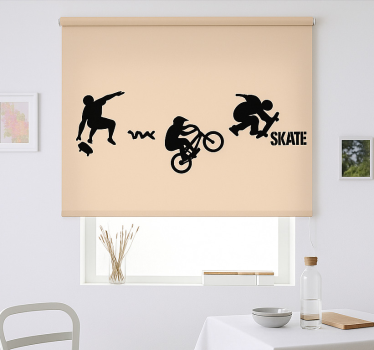 Toile fenêtre chambre adolescent sport de skate bmx - TenStickers