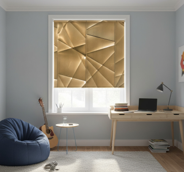 Toile fenêtre chambre adolescent texture polygone doré 3d - TenStickers