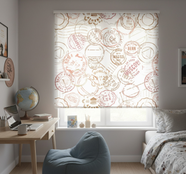 Toile fenêtre chambre adolescent timbres rétro - TenStickers