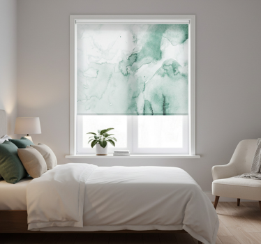 Toile fenêtre chambre aquarelle verte et blanche - TenStickers