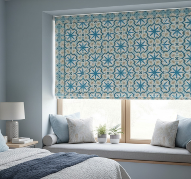 Toile fenêtre chambre beija bleu et marron - TenStickers