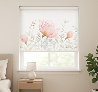 Toile fenêtre chambre couple fleurs translucides abstraites - TenStickers