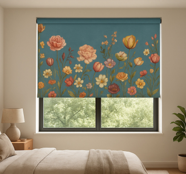Toile fenêtre chambre couple prairie fleurie terreuse - TenStickers