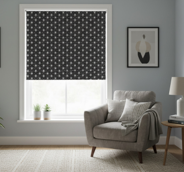Toile fenêtre chambre diamants géométriques noir et blanc - TenStickers