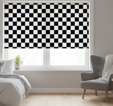 Toile fenêtre chambre échiquier décoratif - TenStickers