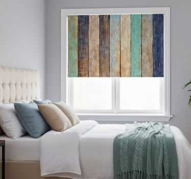Toile fenêtre chambre planches en bois colorées - TenStickers