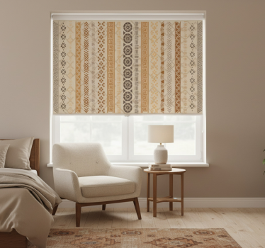 Toile fenêtre chambre effet tampon puzzle marron - TenStickers