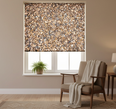 Toile fenêtre chambre galets de mer au sol - TenStickers