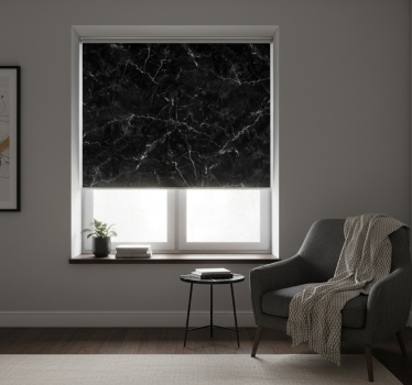 Toile fenêtre chambre marbre noir cuisine - TenStickers