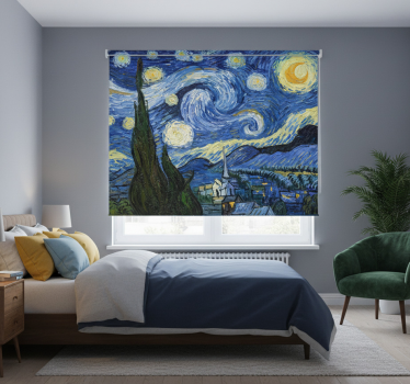 Toile fenêtre chambre nuit étoilée de van gogh - TenStickers