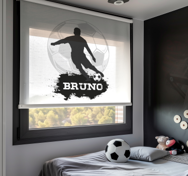 Toile fenêtre football ballon de foot personnalisable - TenStickers