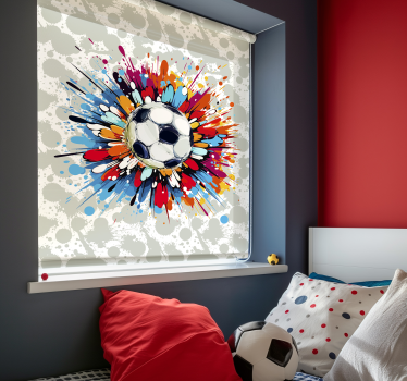 Toile fenêtre football explosion - TenStickers