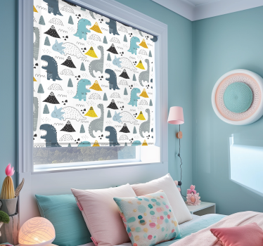 Toile fenêtre dinosaures modèle scandinave - TenStickers
