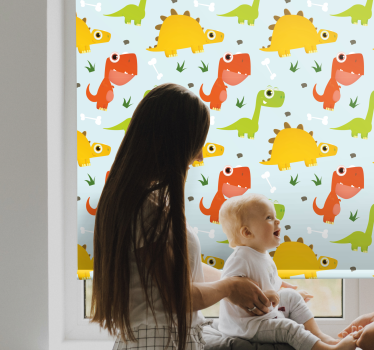 Toile fenêtre dinosaures dessins animés mignons - TenStickers