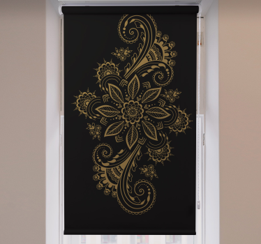Toile fenêtre fleur fleurs dorées complexes - TenStickers