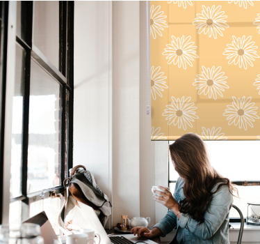 Toile fenêtre fleur conception de marguerite jaune - TenStickers