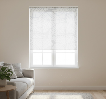 Toile fenêtre fleurs et plantes feuilles blanches - TenStickers