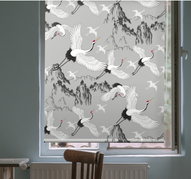 Toile fenêtre animal grues et pics élégants - TenStickers