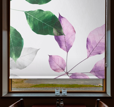 Toile fenêtre fleurs et plantes motifs de feuilles vibrants - TenStickers