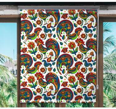 Toile fenêtre animal coqs colorés - TenStickers