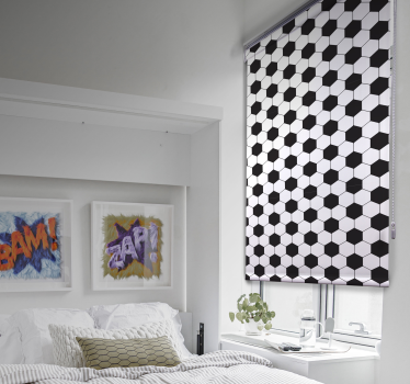 Toile fenêtre football motif hexagonal - TenStickers
