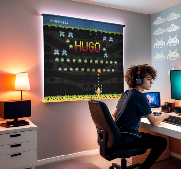 Toile fenêtre geek Écran d'arcade 8 bits - TenStickers