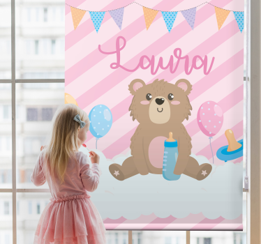 Toile fenêtre personnalisé fête de l'ours en peluche - TenStickers