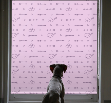 Toile fenêtre romantique cœurs et flèches - TenStickers