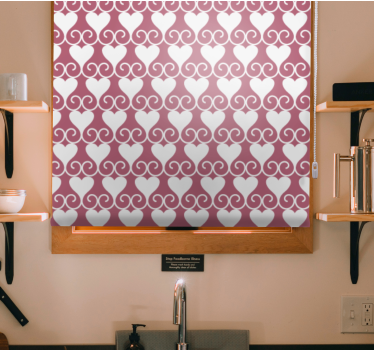 Toile fenêtre romantique coeurs et tourbillons - TenStickers