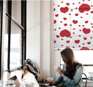 Toile fenêtre romantique décor à motif de coeur - TenStickers