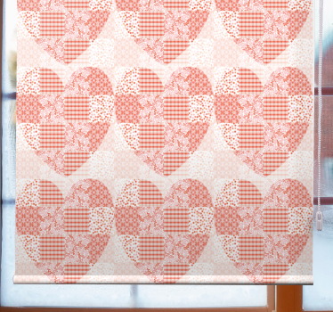 Toile fenêtre romantique motif coeur en patchwork - TenStickers